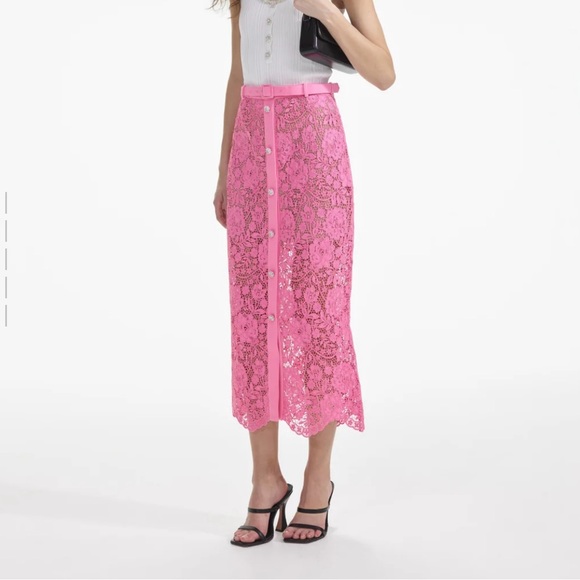 Self Portrait nwt Elegant Pink Lace Skirt - Picture 4 of 16